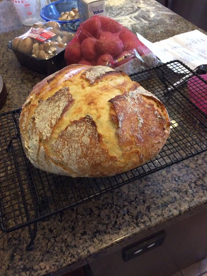 Delicious and crusty - I never would have guessed how easy this bread would be to make.
